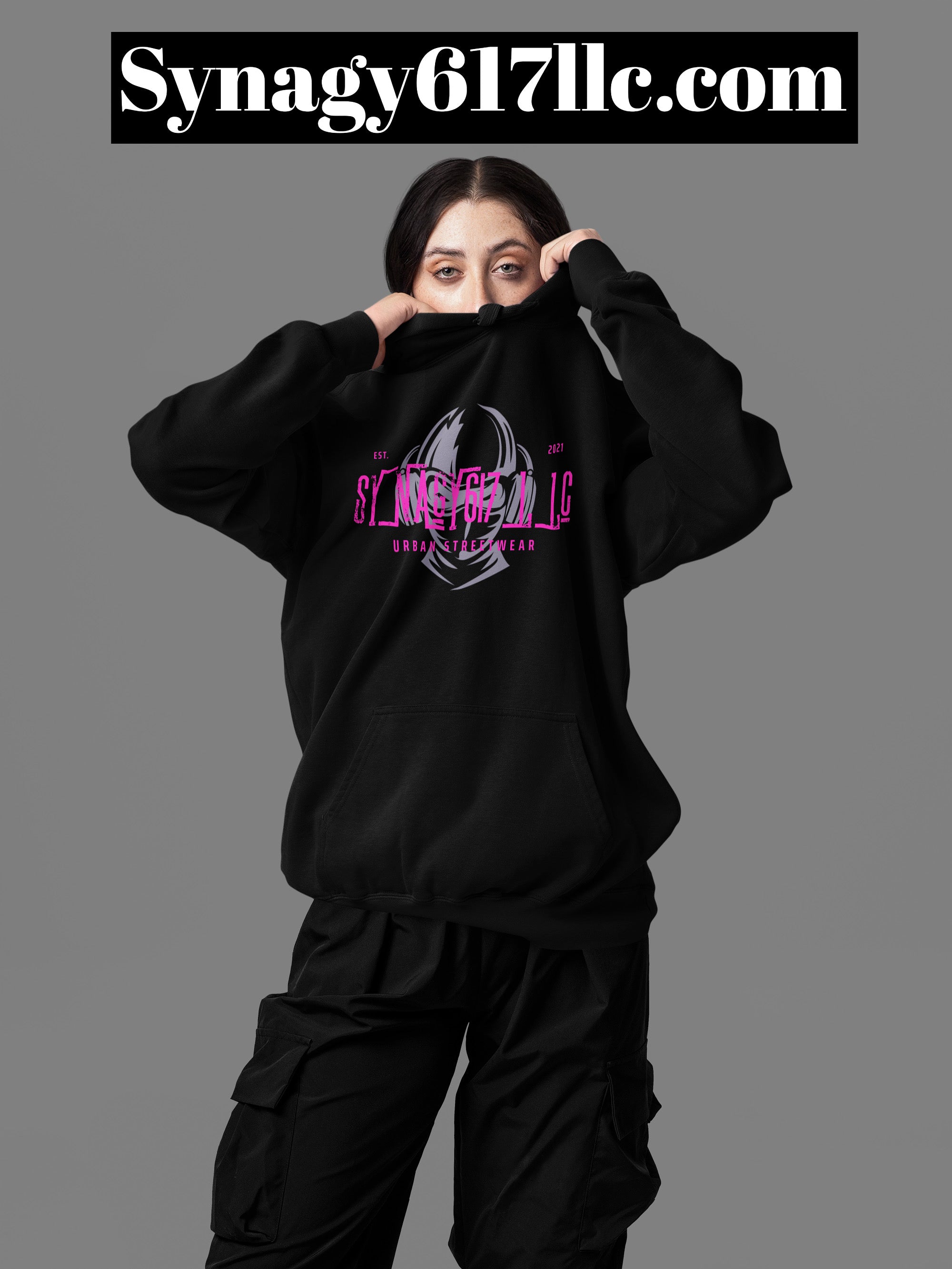 Black x Pink x Grey Synagy617 LLC Hoodie