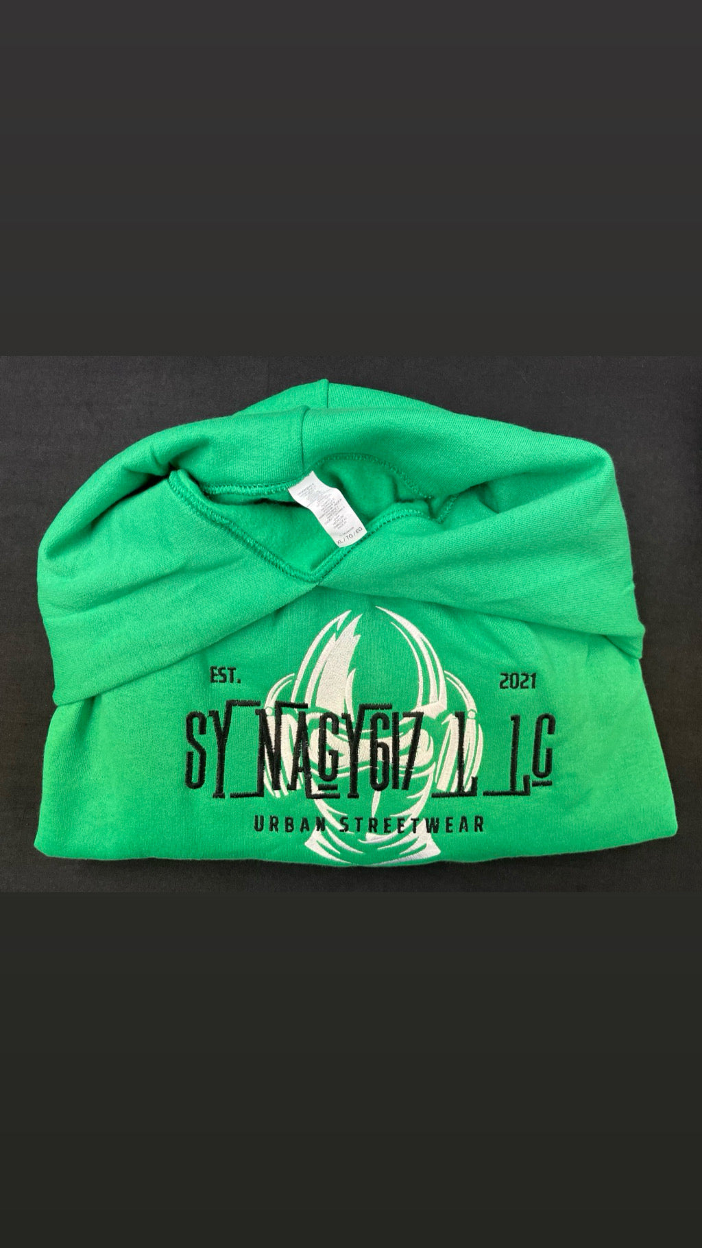 Embroidered Green x Black x White Synagy617 LLC Hoodie